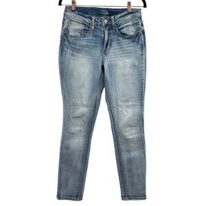 Time & Tru Core Mid Rise Fitted Acid Style Wash Jeans Size 12